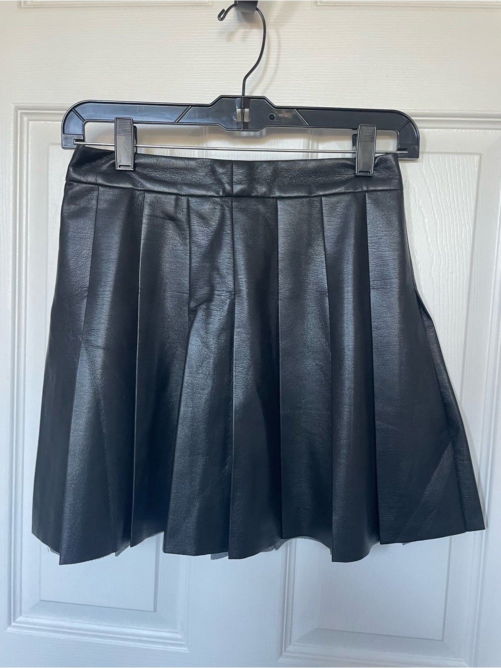 Sunday Best Black Faux Leather Pleated Skirt